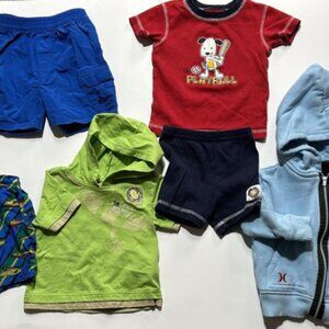 Bundle Baby Boys Clothes sz 12 Months - Hoodie, Shorts Outfit, 2 Shorts ,Tee